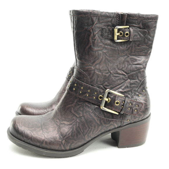 Earth Denali Altitude Leather Bootie Heeled Boot Women‘s 7 Brown - Picture 7 of 16